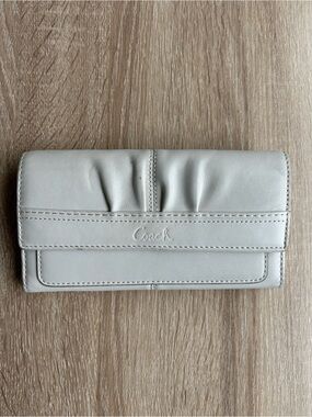 Coach Women's Cream Leather Wallet - Elegant White Finish
